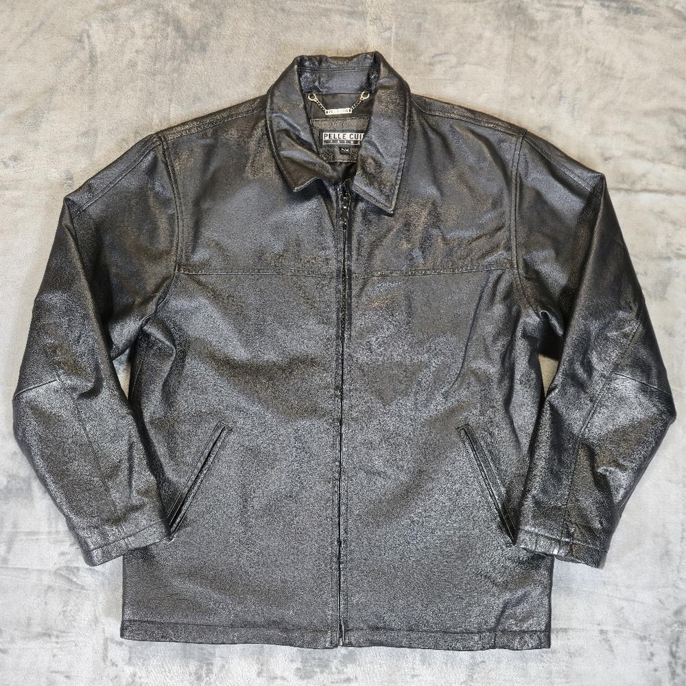 Pelle Cuir Genuine Leather Jacket Size Medium Lined